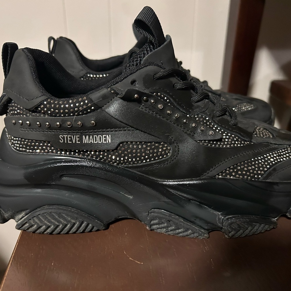 Steve Madden Black Studded Chunky Sneakers